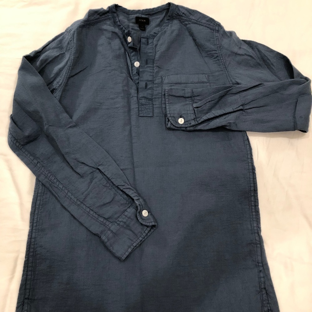 J. Crew Navy Double-faced garment-dyed pullover
